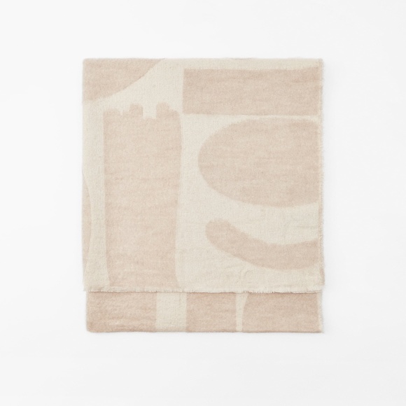 Zara WOOL BLEND JACQUARD SCARF - Picture 5 of 5